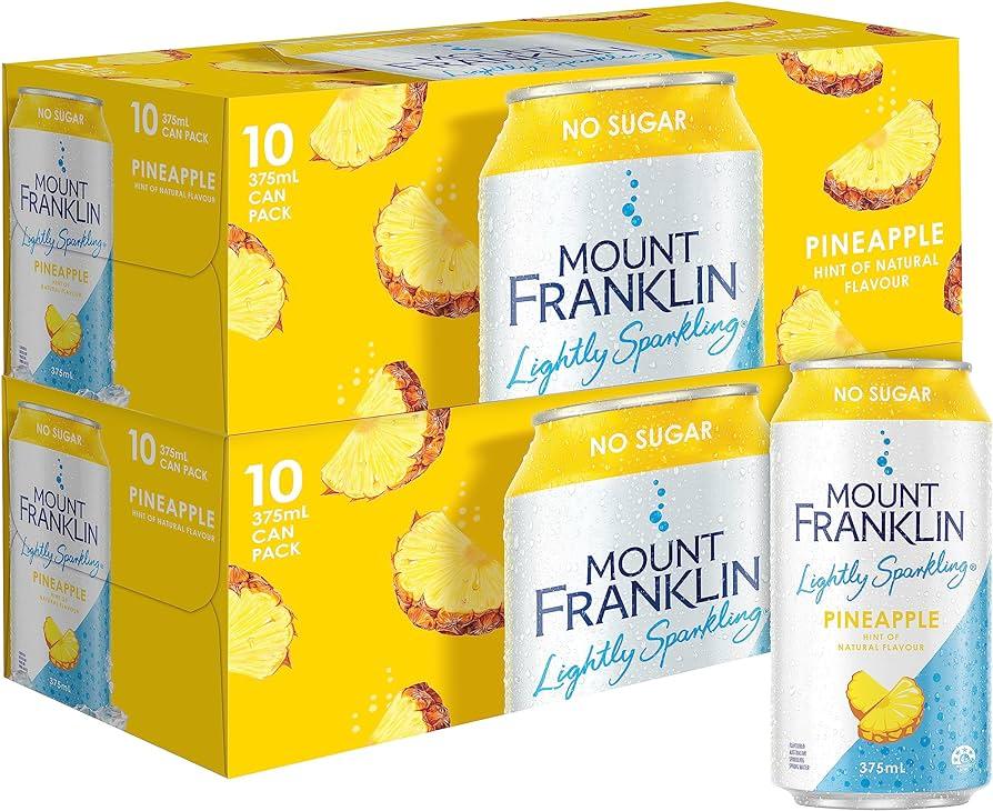 Mount Franklin Lightly Sparkling Pineapple 375ml Cans (Pallet) - Don Massimo Coffee
