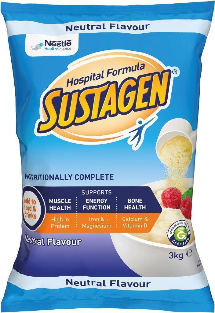 Image of Nestle Sustagen Hospital Formula Active Neutral 3kg Carton of 2