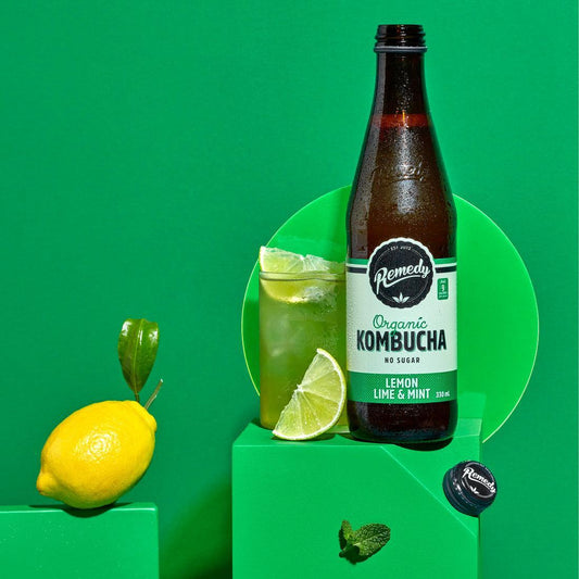 Remedy Kombucha Lemon Lime & Mint - 12 x 330ml - Don Massimo Coffee