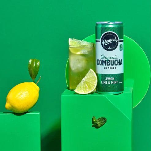 Remedy Kombucha Lemon Lime & Mint (24 x 250ml) - Don Massimo Coffee